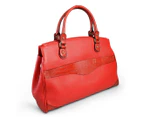 Rothbury Red Leather Weekender Overnight Business Bag