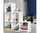 6 Cube Display Shelf Step Ladder CD Storage Cabinet Bookcase Stand Rack Unit