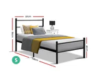 Artiss SINGLE Size Metal Bed Frame SIMON Mattress Base Platform Foundation Black