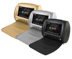Elinz 2x 9" Headrest DVD Player Car Monitor Pillow Games 1080P USB Games Sony Lens Black