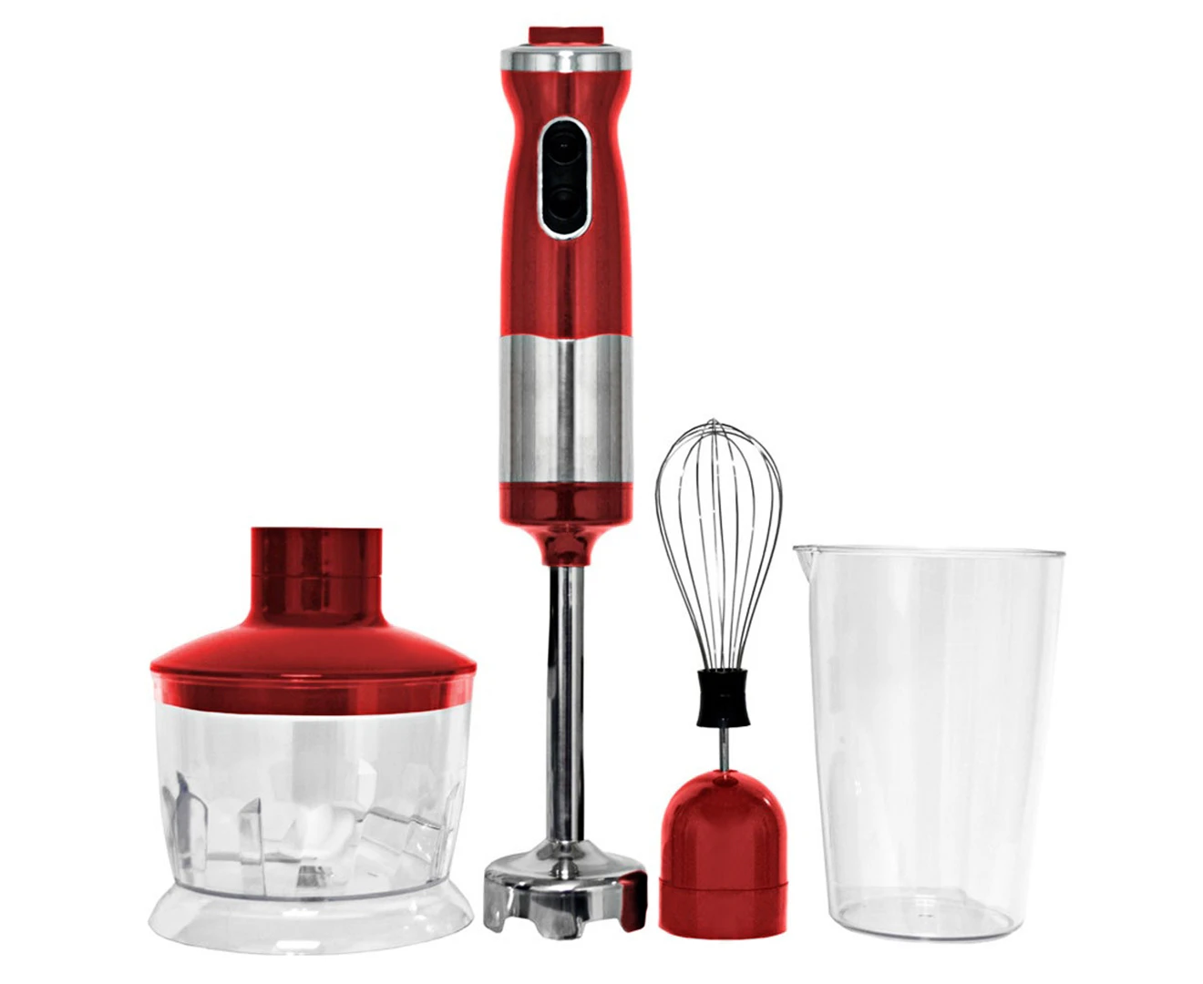 Healthy Choice 700W Stick Blender, Chopper & Mixer Set - Red