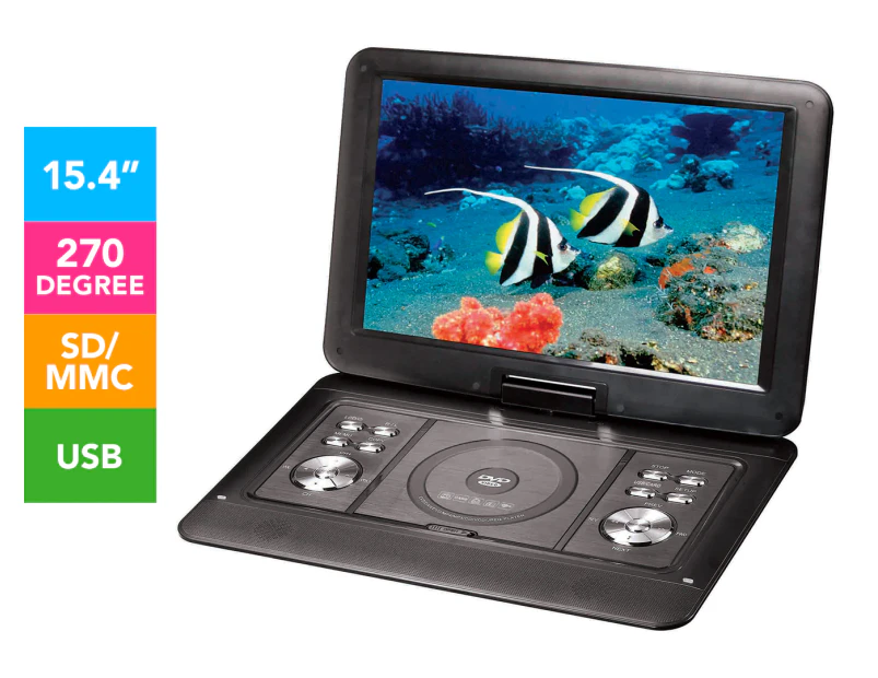 LENOXX 15.4-Inch Swivel Portable DVD Player