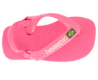 Havaianas Baby Brasil Logo Thong - Shocking Pink 