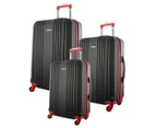 Pierre Cardin 3-Piece 4W Hardcase Luggage Set - Black/Red