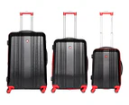 Pierre Cardin 3-Piece 4W Hardcase Luggage Set - Black/Red