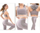 Select Mall 3 Piece Set Women Yoga Set Sports Suit Running Fitness Tops Vest Workout