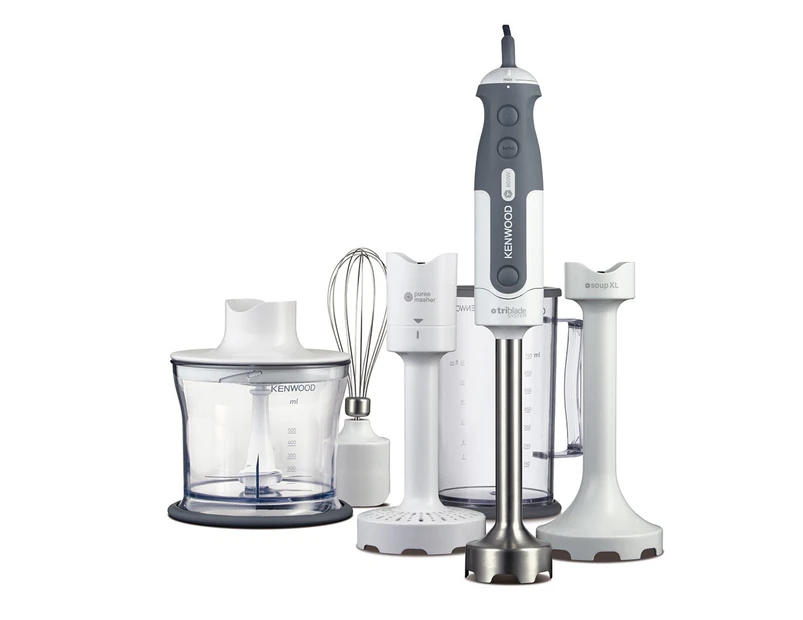 Kenwood HDP406WH Triblade Hand Blender Stick Mixer with Attachments