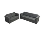 Sofa Set 2 pcs Fabric Dark Grey 2-seater+3-seater Home Furniture Seat