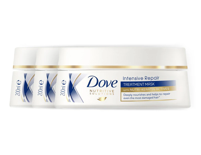 3 x Dove Nutritive Solutions Intensive Repair Treatment Mask 200mL