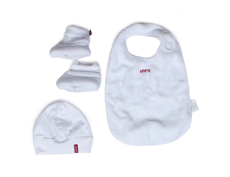 Infants Levis Tanzy Optical White Hat Booty and Bib Set