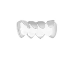 4 Teeth Silver Grill - One size fits all - FULL Bottom - Silver