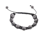 Iced Out Unisex Bracelet - Beads charcoal - Black