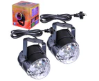 Yescom 2x 3W Mini Disco LED Crystal Ball Effect RGB Sound-activated Light Stage Party