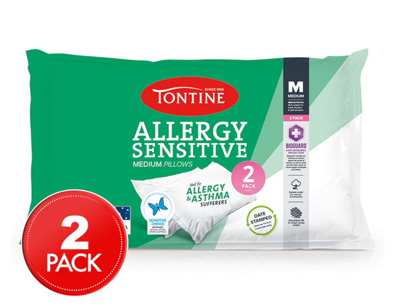 Tontine I'm Allergy Sensitive Medium Pillow 2-Pack