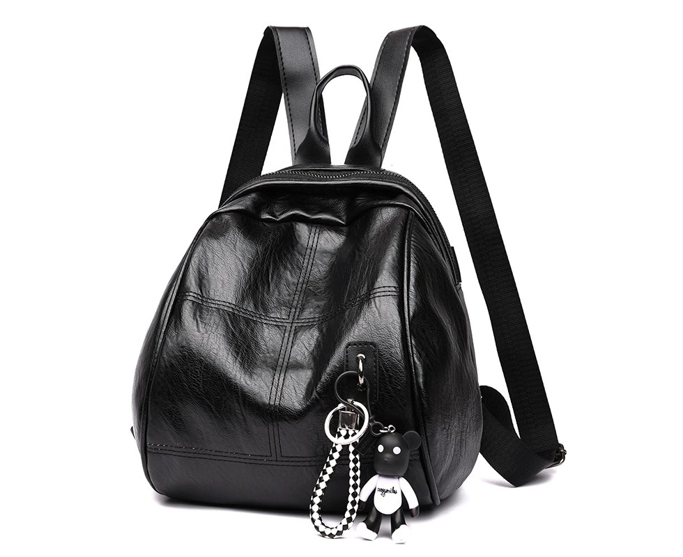 Outnice Fashion Women Backpack Purse PU Leather Schoolbags Shoulder Bags Lightweight Casual School Bag for Women - Black