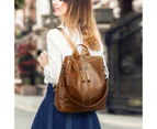 Outnice Women Backpack Purse PU Leather Fashion Travel Casual Detachable Covertible Ladies Shoulder Bag - Brown