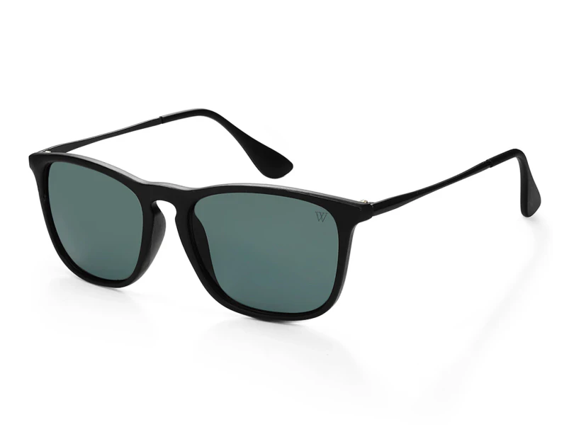 Winstonne Lincoln Wayfarer Sunglasses - Black/Green