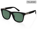 Winstonne Men's Carter Wayfarer Polarised Sunglasses - Matte Black/Green
