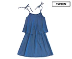 Gelati Jeans Girls' Layered Tencel Dress - Blue
