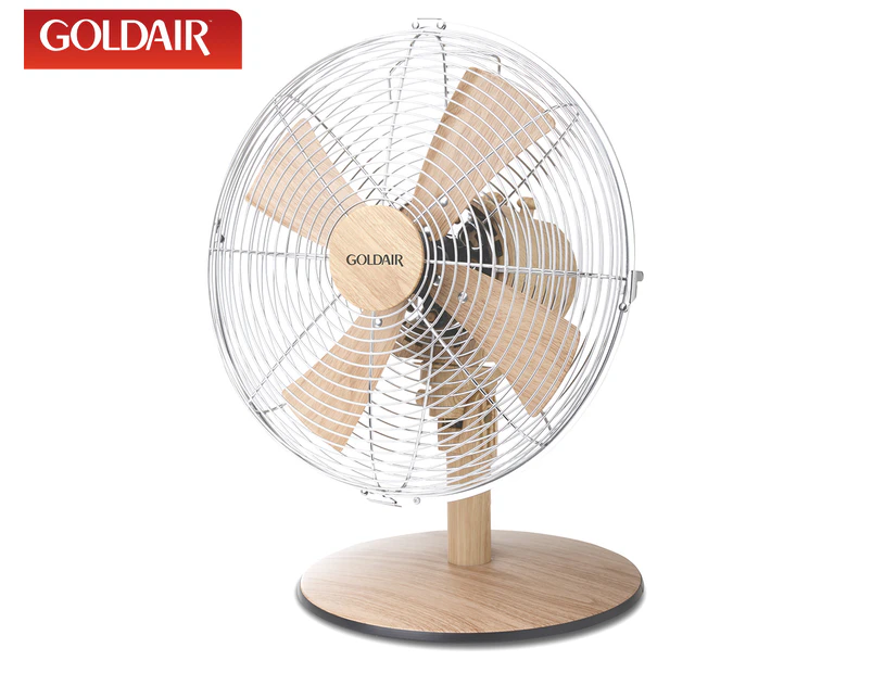 Goldair 30cm Light Wood Desk Fan