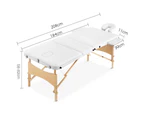 3 Fold Portable Wood Massage Table - White
