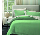 Ddecor Home Queen 1000 Thread Count Como Stripes Cotton Blend Quilt Cover Set  Green - Queen - Sprout Green