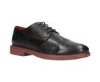 Lambretta Mens Spencer Leather Lace-Up Classic Brogue Shoes - Dark Brown