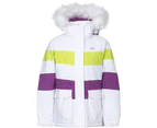 Trespass Girls Hawser Waterproof Breathable Padded Hooded Skiing Coat - White