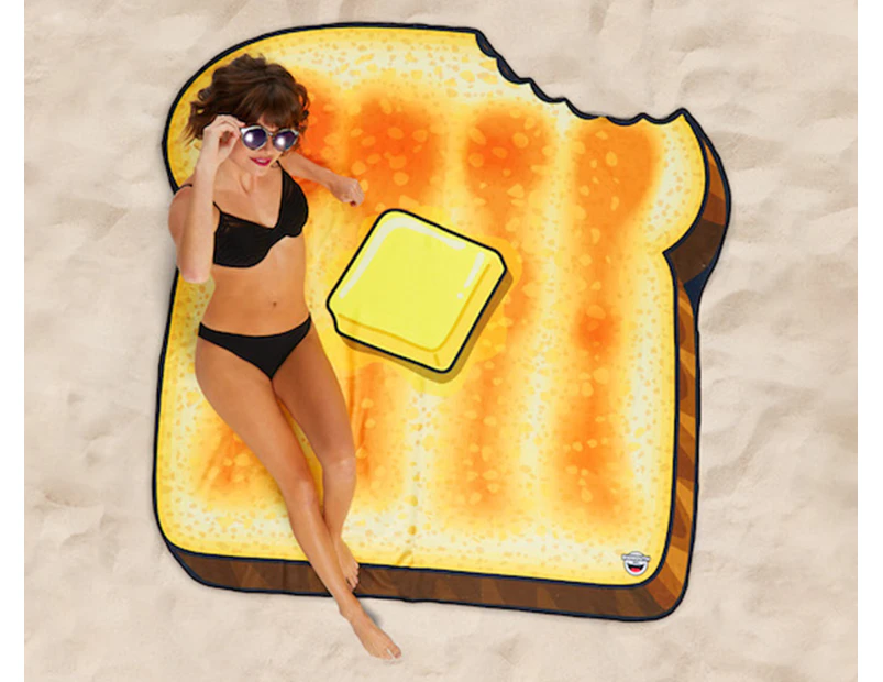 Gigantic Buttered Toast Beach Blanket 