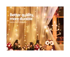 Jingle Jollys Christmas Curtain Fairy Lights String 300LED Party Warm White 3X3M