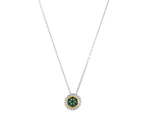 18k Gold And Sterling Silver Emerald Fancy Necklace - Yellow