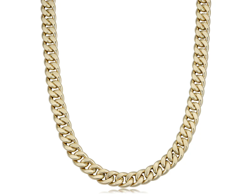 14k Yellow Gold Miami Cuban Curb Hollow Link Mens Necklace, 22" - Yellow