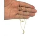 14k Yellow Gold Moon And Star On Single In to Double Graduated Strand Necklace, 18" - Yellow 3