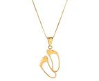 14k Yellow Gold Set of Foot Summer Necklace,18" - Yellow