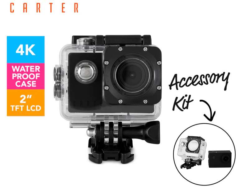 Carter 4K Action Camera w/ Full Accessory Kit