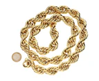 Heavy Solid Rope DMC Style Hip Hop Chain - 20mm gold - Gold