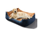 PaWz Pet Dog Cat Bed Deluxe Soft Cushion Lining Warm Kennel Mat Washable Blue M Blue 70x60x22cm
