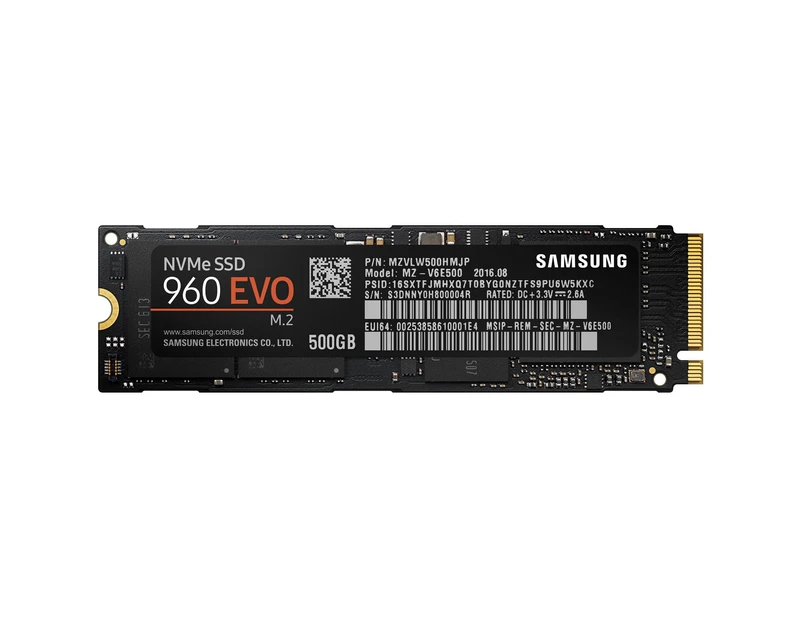 Samsung 960 EVO 500GB M.2 NVMe PCIe3.0 X4 Internal Solid State Drive SSD 3.2GB/s MZ-V6E500BW