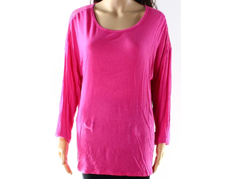PJ Salvage Pink Womens Size Small S Lace-Trim Sleepshirt Sleepwear