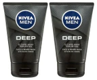 2 x Nivea Men Deep Face & Beard Wash 100mL
