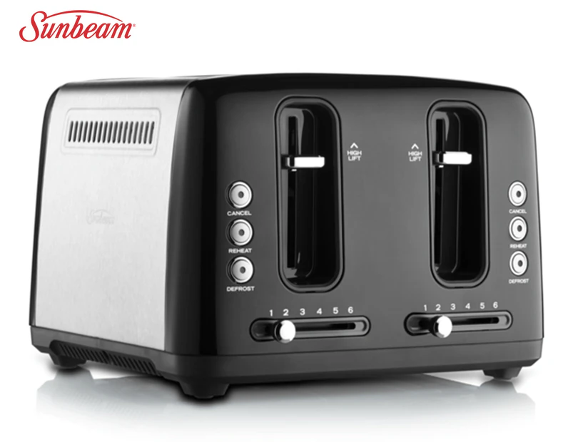 Sunbeam Simply Stylish 4-Slice Toaster - Black/Stainless Steel 
