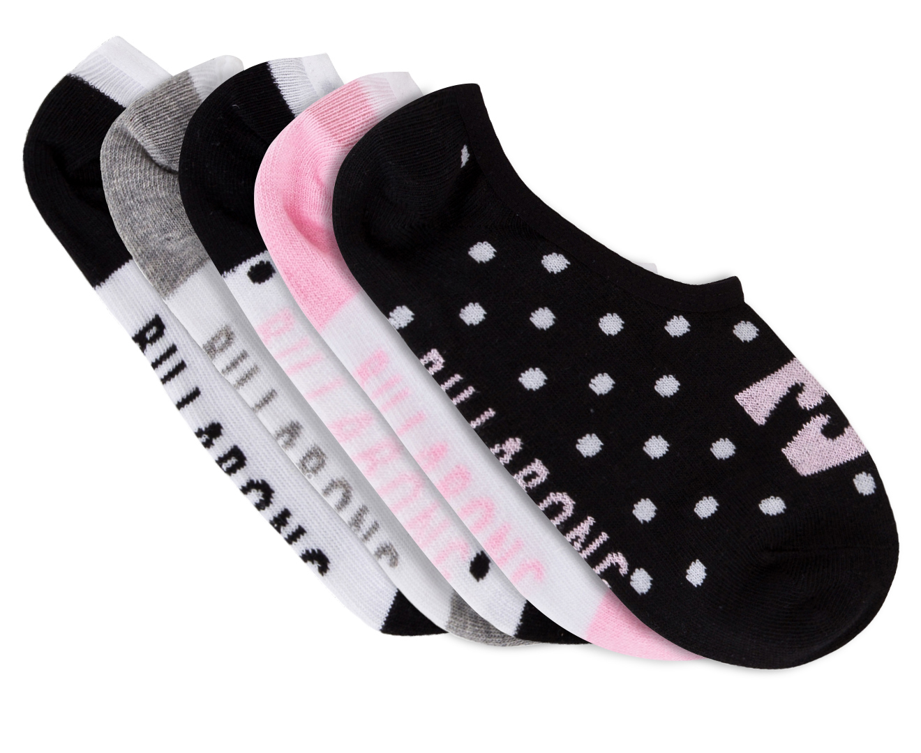 Billabong Women's One Size Spotty Socks 5-Pack - Retro Pink | Catch.com.au