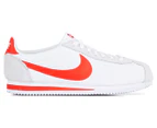 Nike Men's Classic Cortez Nylon Shoe - White/Habanero Red