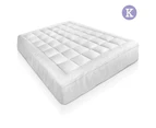 King Size Bamboo Pillowtop Bed Matress Topper with Storage Bag - 1000 GSM Ball Fibre Filled Hypoallergenic Pad Cover with 5cm Thickness