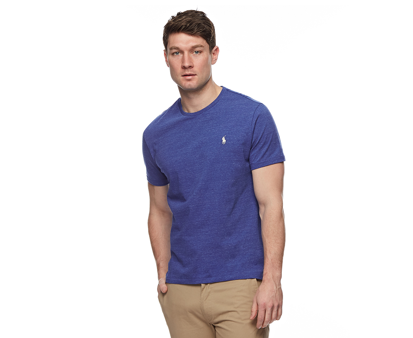 Polo Ralph Lauren Men's Short Sleeve Crew T-Shirt - Blue Heather ...
