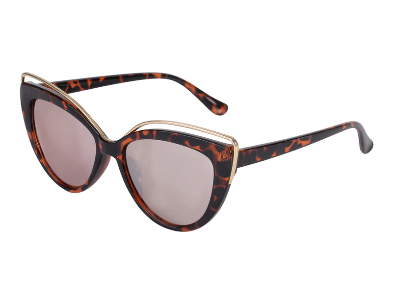 Aspect Fashion Cat Eye Sunglasses - Tortoise/Gold Mirror