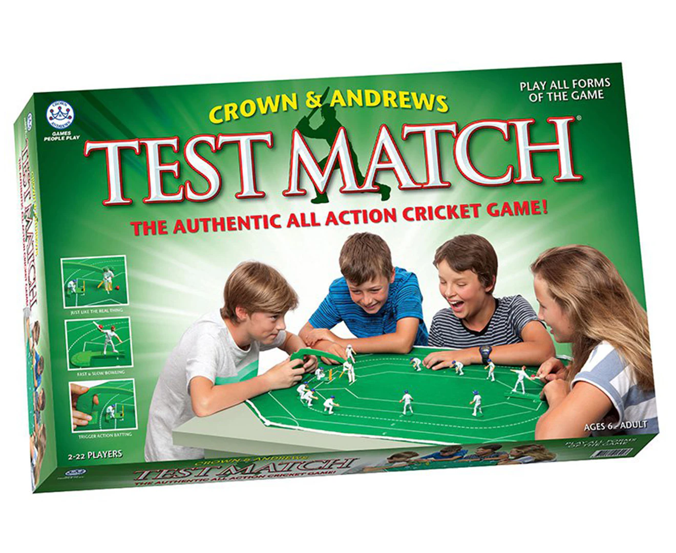 Crown & Andrews Test Match Cricket Tabletop Board Game 2-22 Players Set 6y+