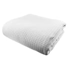 Premium 100% Egyptian Cotton Waffle Blanket for Queen King Size Bed 220x240cm White 1