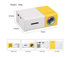 Excelvan Home Mini Projector Yg300 320 X 240P Support 1080P Av USB Sd Card Hdmi Interface Christmas gifts