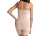 Spanx Women's Size S OnCore Mid-Thigh Bodysuit - Soft Nude 